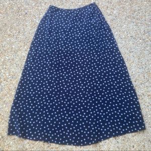 Lauren Ralph Lauren Silk Geometric Square Blue Maxi Skirt Size 8